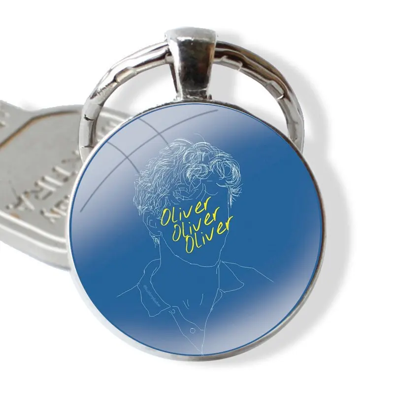 Keychain Handmade Glass Cabochon Key Ring Holder Pendant Key Chains Call Me by Your Name poster