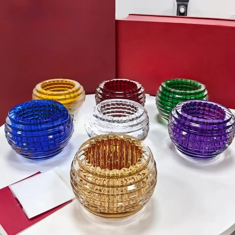 Modern design desktop candle holder, beautifully decorated gift box, crystal style crystal candle holder