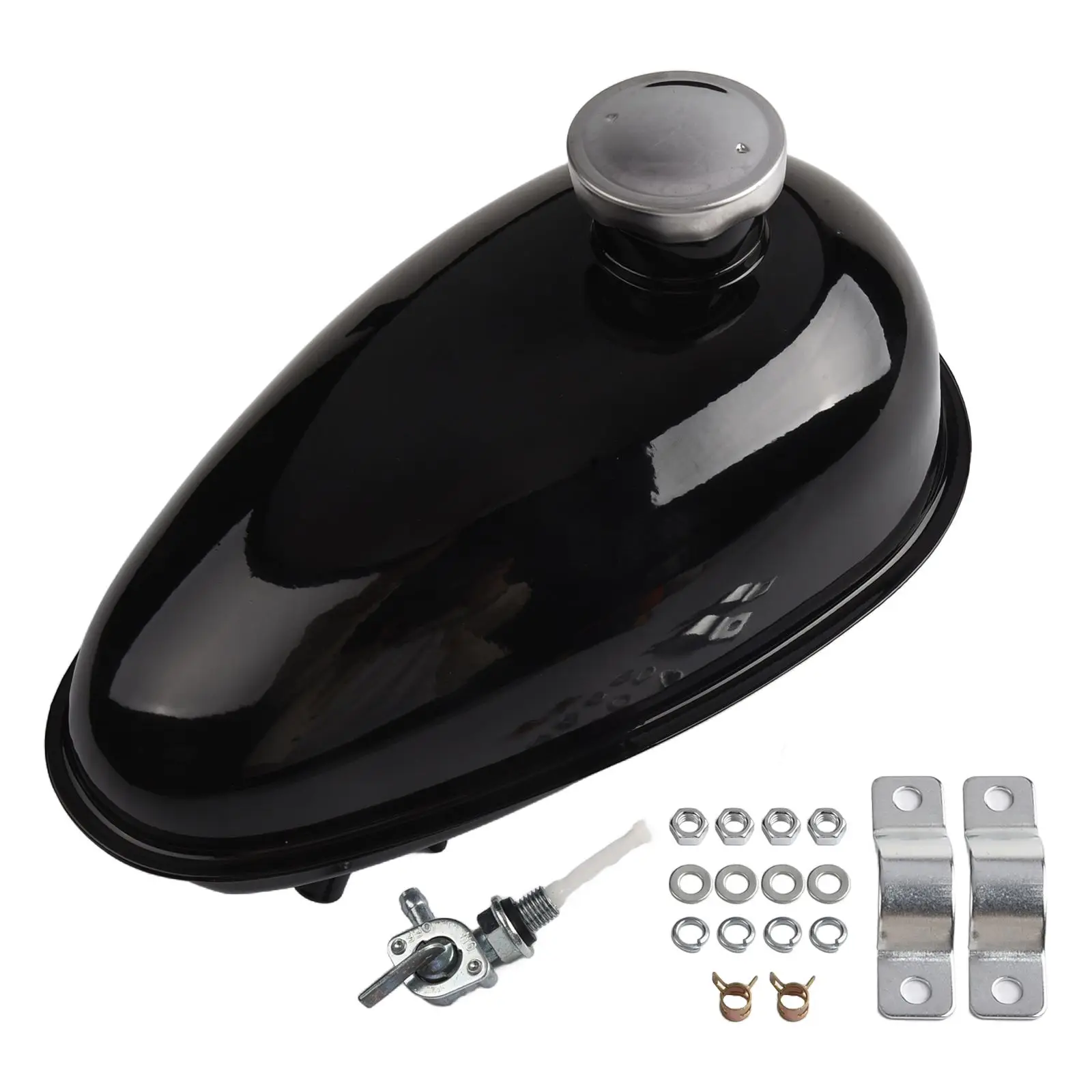1Pcs 3L Metal Motorcycle Petrol Tank With Cap Switch For Motorized Bicycle Bike Accessories For Vehicles Motorcycle Equipments