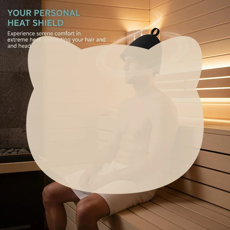 Jet Home Bathroom Accessories - Yumuşak Keçe Sauna Şapkası Isıya Dayanıklı