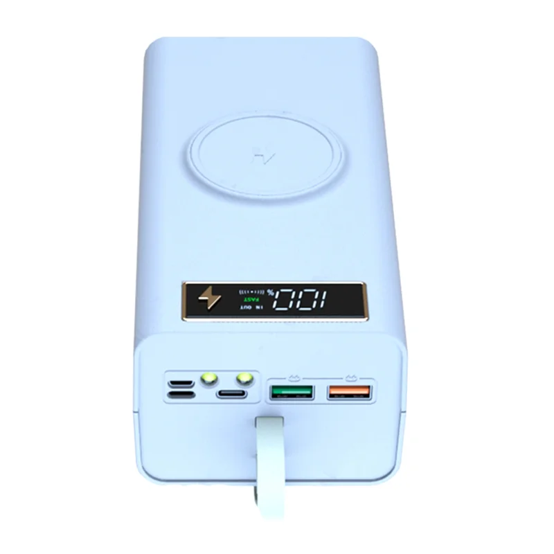 21X18650 Battery Storage Box LED Light PD Quick QC3.0 Charge 18650 Battery Power Bank Case Shell 15W Wireless Charging B