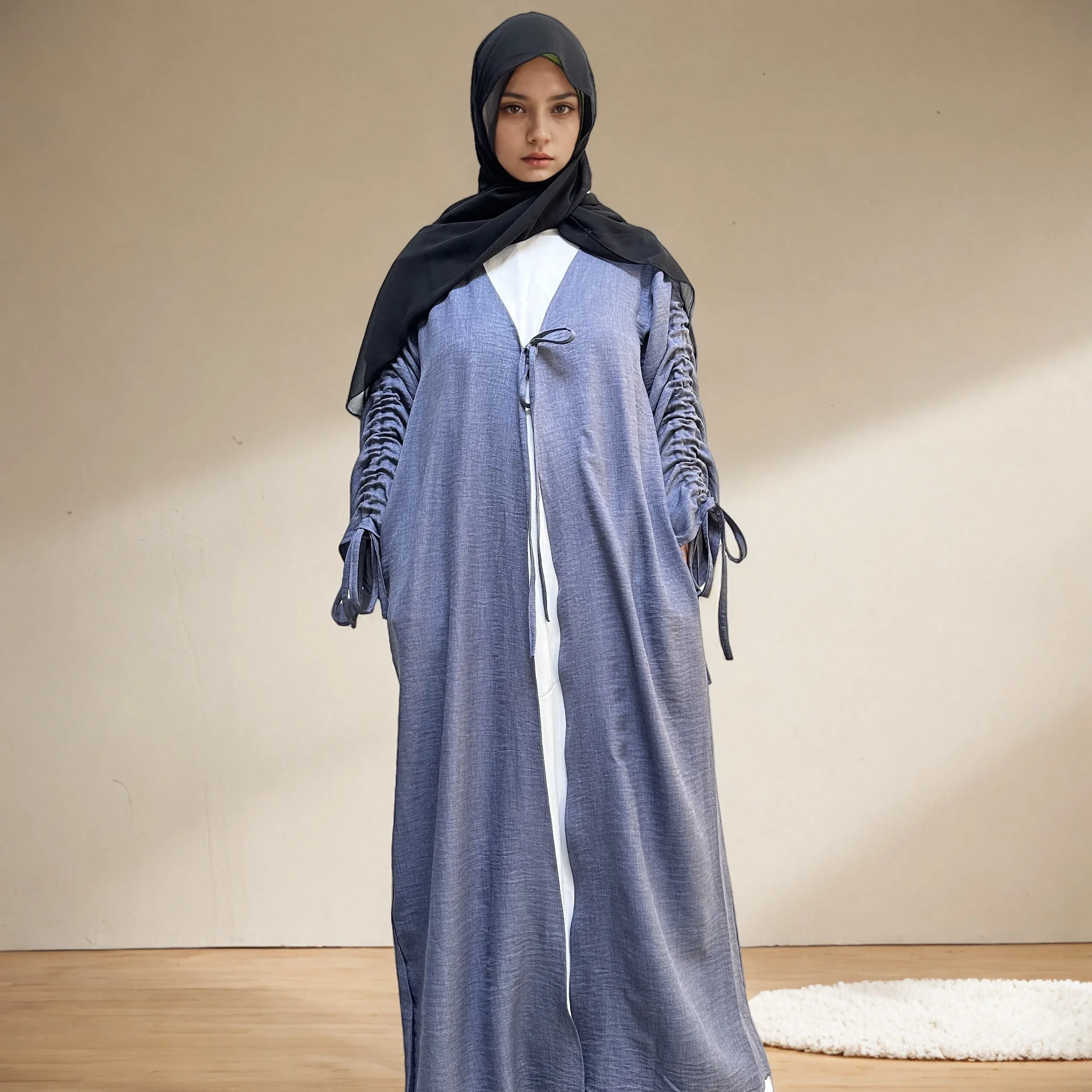 

Eid Ramadan Muslim Dress Women Dubai Open Abaya Turkey Kaftan Kimono Cardigan Kebaya Islam Clothing Robe Caftan Marocain Femme