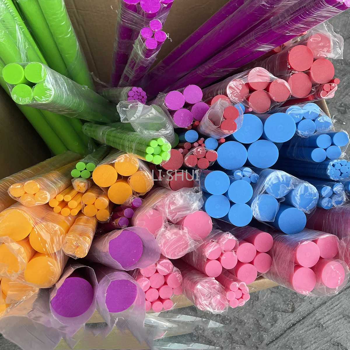 10Pcs/lot Solid Colored Acrylic Rod Diameter 5mm 6mm 8mm PMMA Solid Cylinder Pexiglass Round Bar Length 95mm 150mm 195mm ~495mm