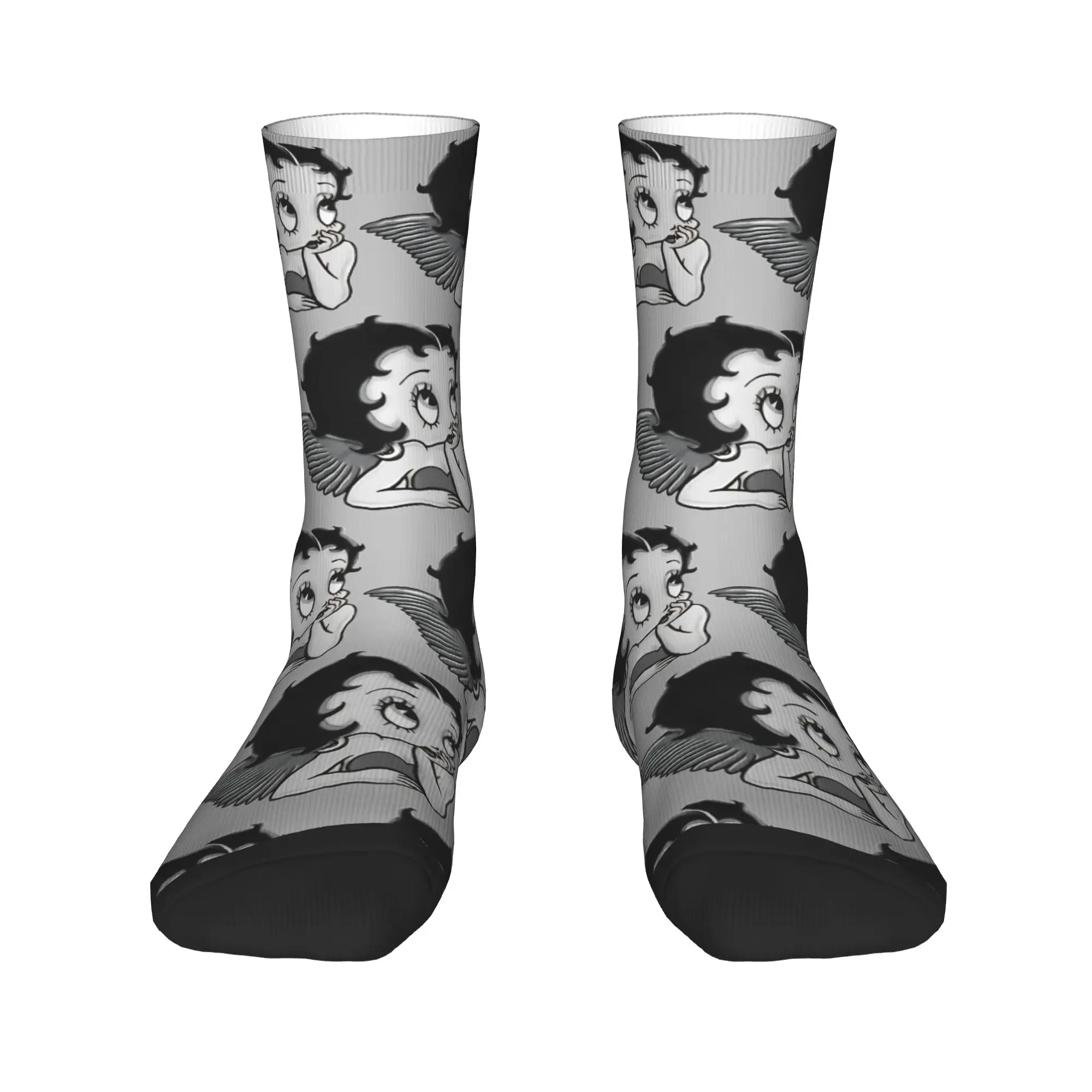 B-Bettys Boops Socks Spring  Stockings Kawaii Men's Medium Soft Socks Graphic Running Sports Non-Slip Socks