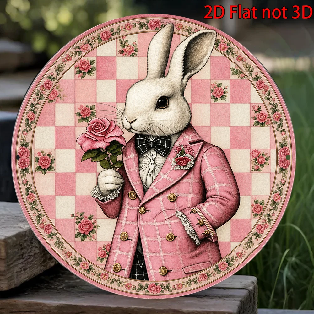 2D Flat, 1pc 8x8in/20x20cm 2D Flat Round Aluminum Sign, 