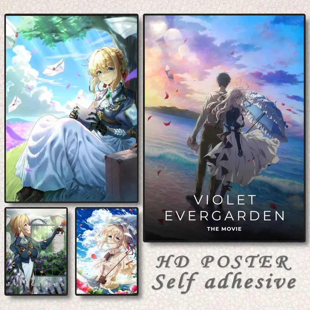 

Classic Anime Violet Evergarden Poster Room Wall Art Decor Waterproof Stickers For Home Bar Bedroom Decoration