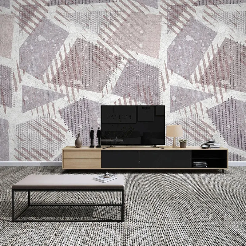 Custom Any Size Mural Wallpaper Nordic Modern 3D Abstract Geometric Line Fresco Living Room TV Background Wall Papel De Parede