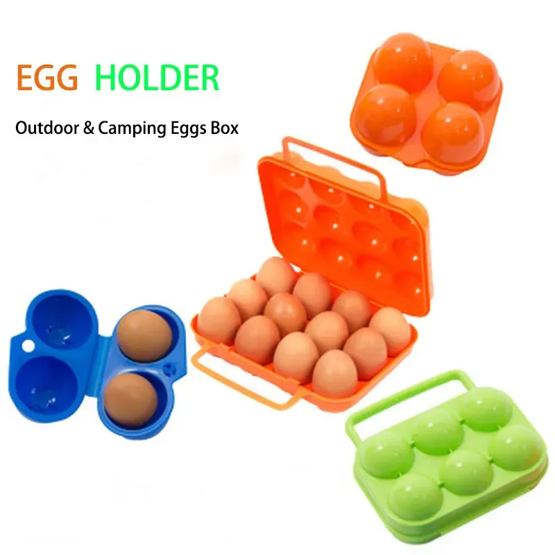 2/4/6/12 Grid Egg Storage Box Portable Egg Holder Container for Outdoor Camping Picnic Eggs Box Case Kitchen Organizer Case