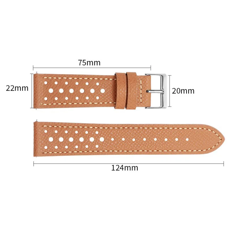 18mm 19mm 20mm 22mm Quick Release Porous Breathable Leather Watch Strap Replacement for Universal Soft Watch Band Bracelet