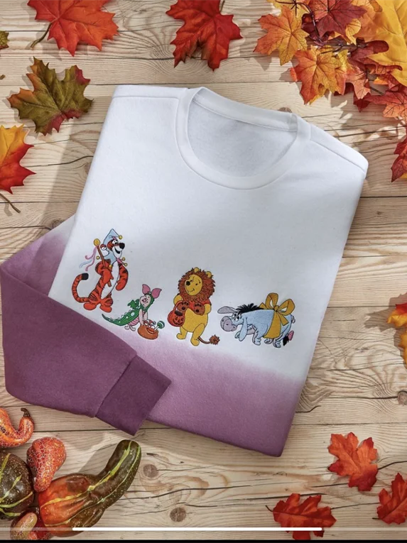 Oversized Ouderlengte Fce gevoerd rond Ne-sweatshirt met puur borduurwerk Cartoonpatroon voor koppels ex