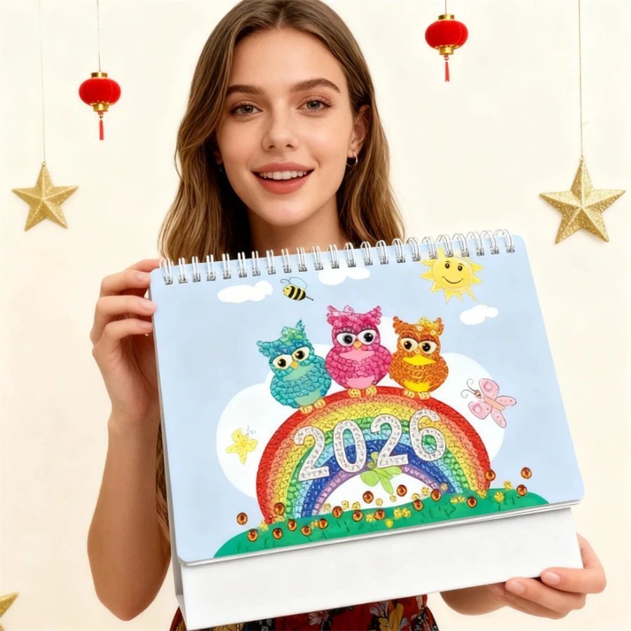 

Настольный календарь 2026, новый стиль, аксессуары для алмазной живописи «сделай сам», художественная мозаика, квадратные стразы, холст, комплект для поделки для взрослых, полный кристалл