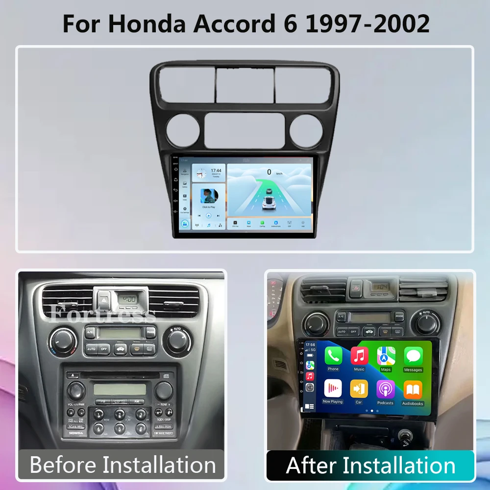 For Honda Accord 6 1997-2003 Android 16 Car Radio Navigation WIFI Wireless Carplay GPS Multimedia Universal Screen Stereo player
