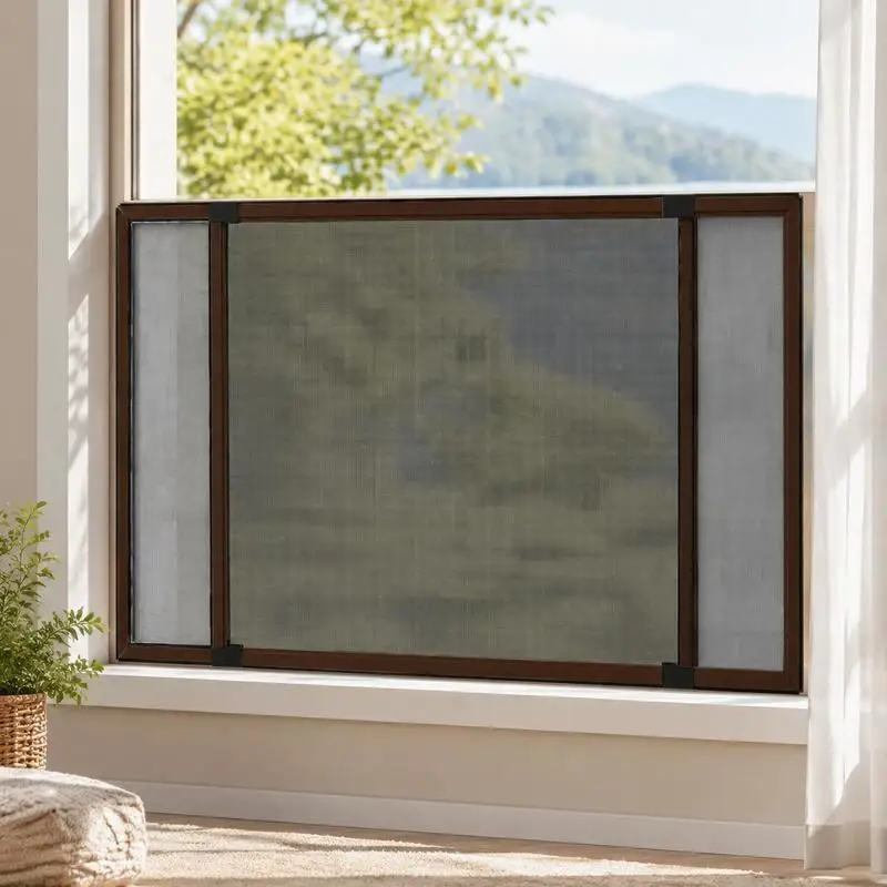 Moustiquaire Extensible pour Fenêtre 75-143 x 50 cm, Cadre en Aluminium Anti-UV, Maille en Fibre de Verre, Joints