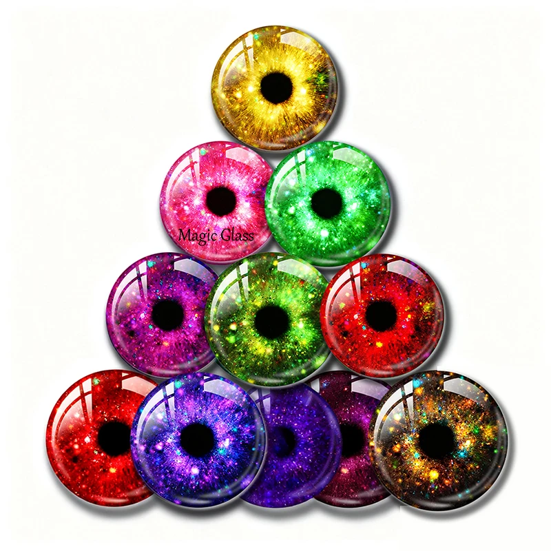 8mm 10mm 12mm 20mm 25mm 30mm 6mm 35mm 50mm 16mm Photo Glass Cabochon Settings Round DIY Jewelry Accessories Cameo Space Eyes