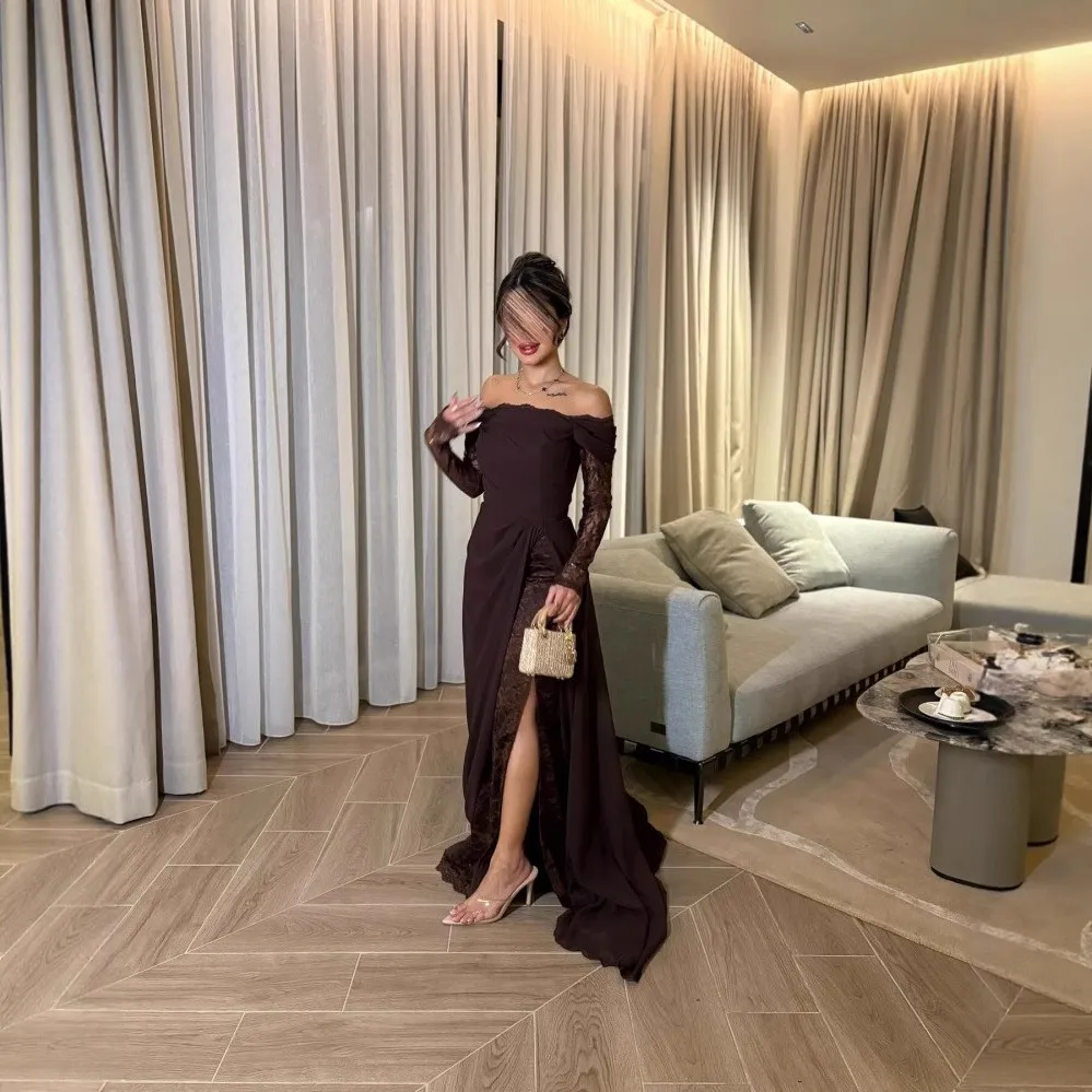 Patchwork Long Sleeve Dress a Line Artistic Retro with Round Neck Straight Cut High Waist Regular Sleeve Spring Dress for Women