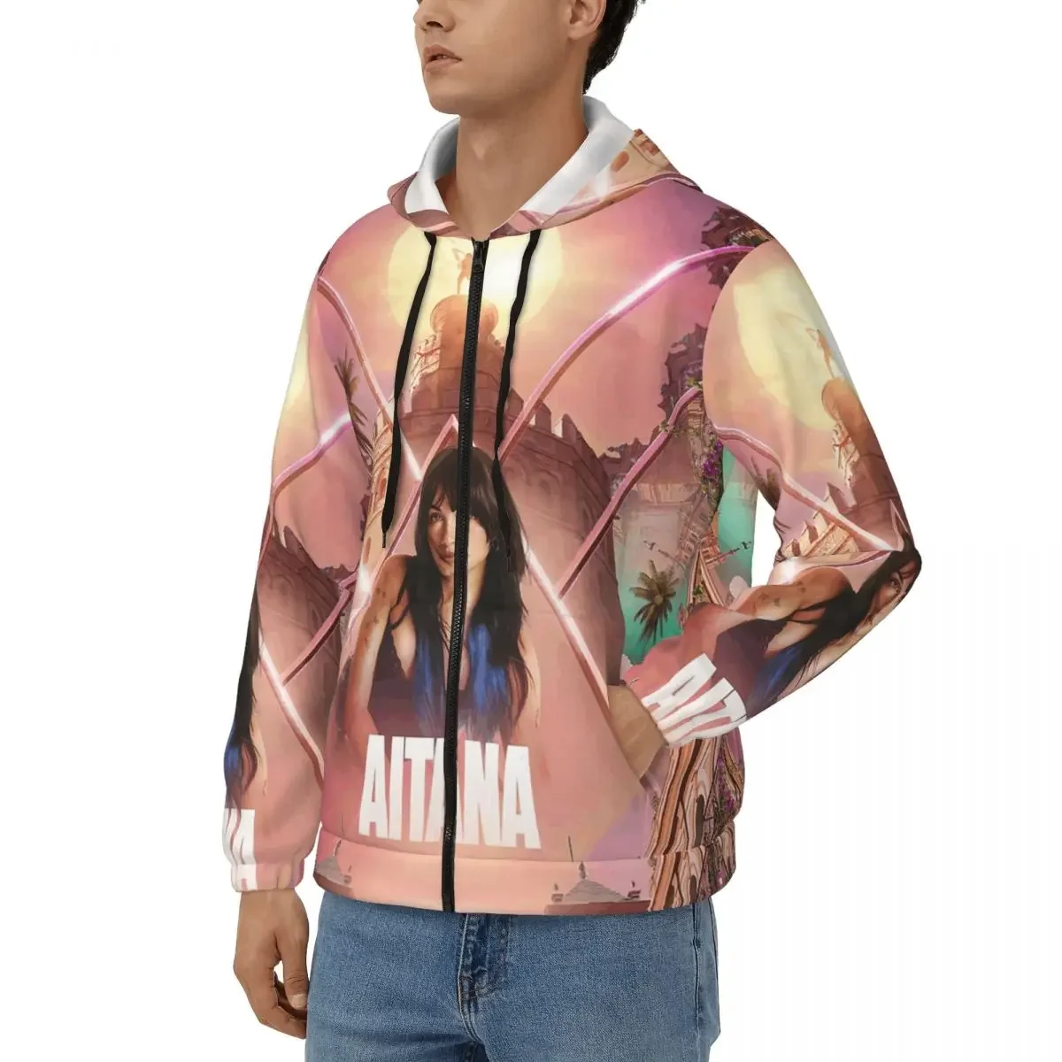 Aitana Ocana Singer Sudadera con capucha con cremallera Jersey de Hip Hop Otoño Invierno Sudadera para hombre y mujer Tops de manga larga
