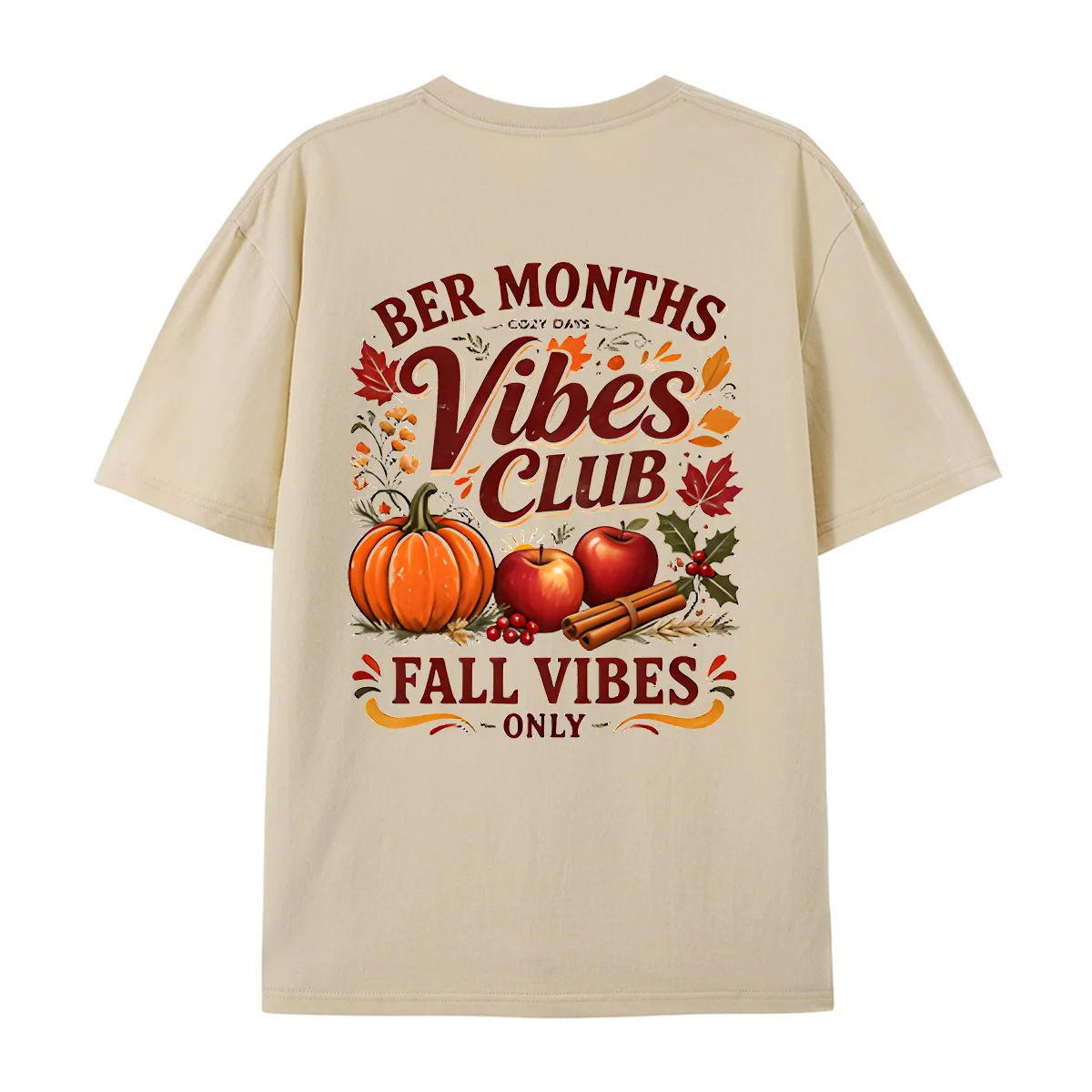 BER Months Are My Favorite Months Fall Winter Short Sleeve T‑Shirt Women Retro Graphic Crew Neck Cotton Tee Holiday Daily Casual