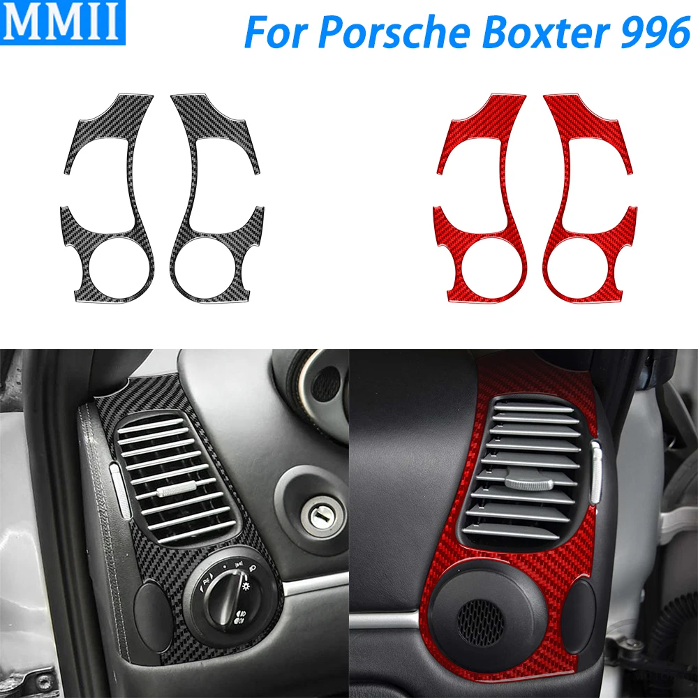 

For Porsche Boxter 996 1998-2004 Carbon Fiber Dashboard Both Side Air Outlet Vent Panel Cover Car Interior Accessories Sticker