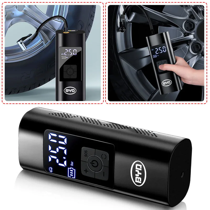 

Car Electrical Air Pump Mini Portable Tire Inflatable Pump For BYD Qing Song Tang Yuan F3 I3 F0 F6 S6 S8 E5 E6 G3 G6 L3 S7 M6