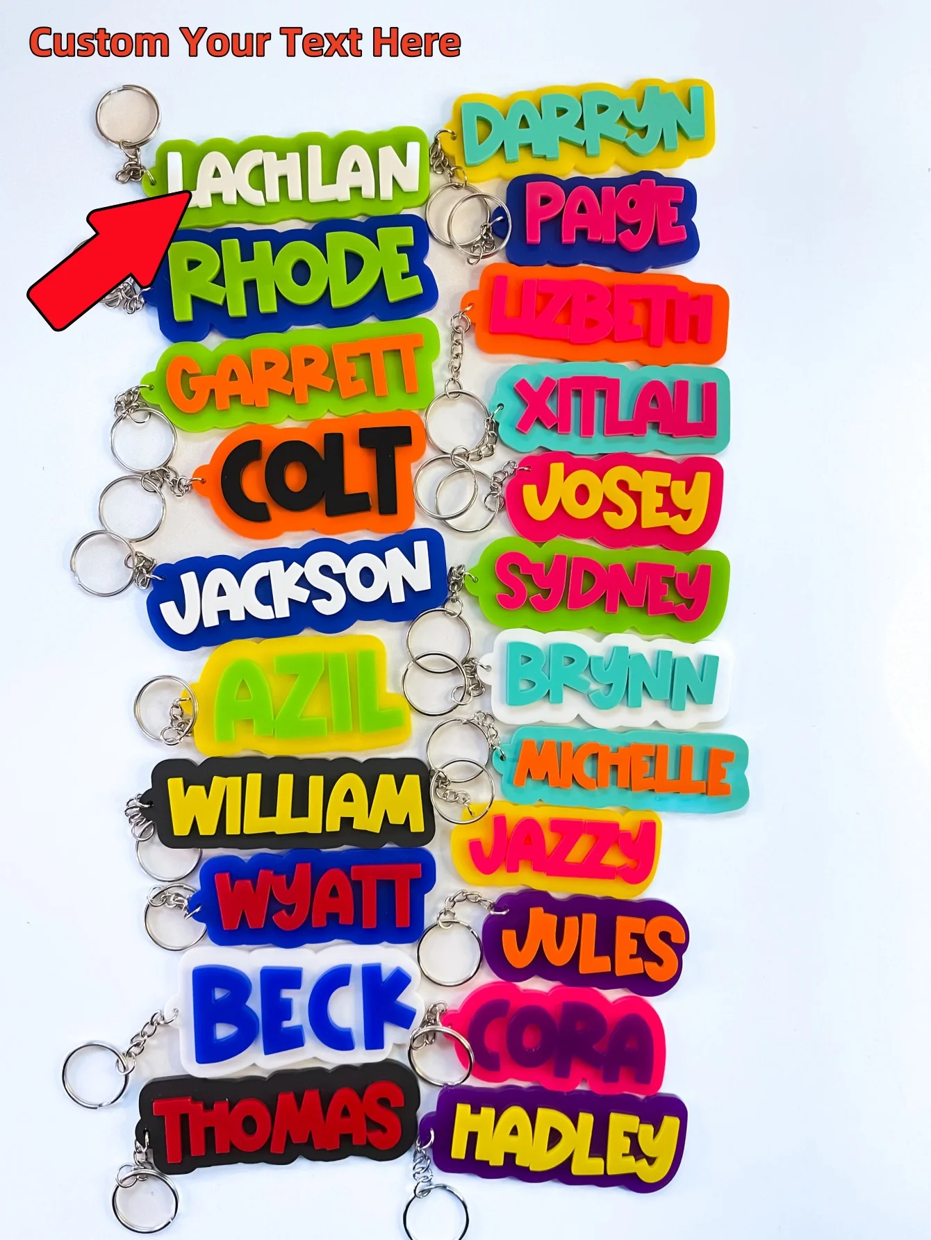 Llavero personalizado con nombre o iniciales, accesorio elegante para uso diario, regalo personalizado