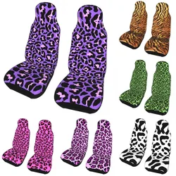 Neon Purple And Pink Leopard Skin Car Seat Cover 3D Print Animal Cheetah Automobiles Seat Covers for Cars SUV Auto 2PC