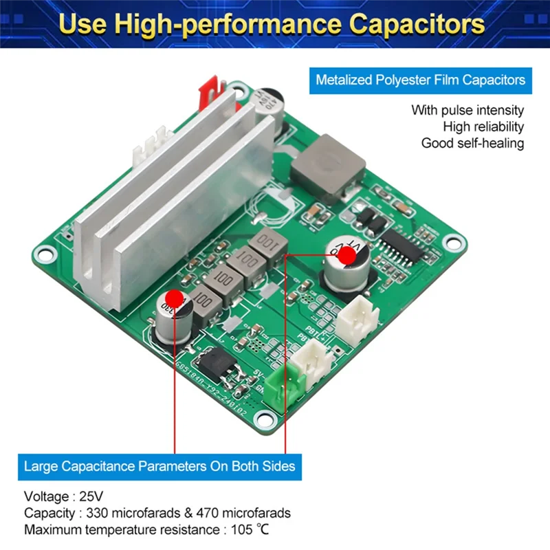 

Suitable TPA3116D2 Audio Amplifier Board 2.0 Channel 2X50w Stereo HIFI Power Subwoofer Audio Amplifier Module DC12V