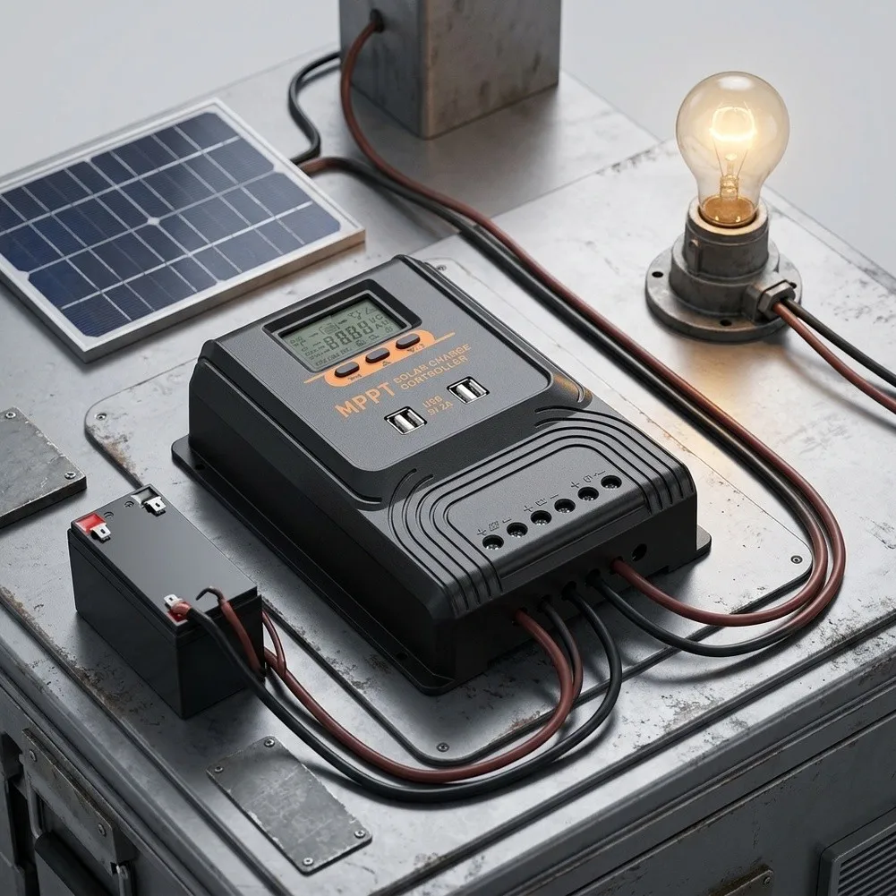 50A For PWM Solar Charge Controller for Renewable Energy Projects Featuring Real-Time Voltage Current and SOC Display