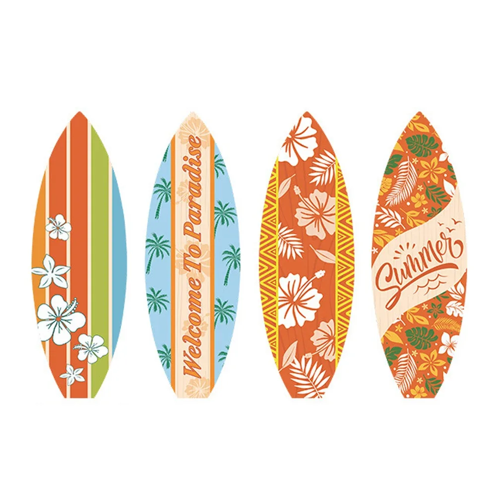 

Ocean Theme Wooden Surfboard Wall Ornaments Hawaiian Style Beach Surfboard Hanging Sign Retro Funny Ocean Surfboard Decor