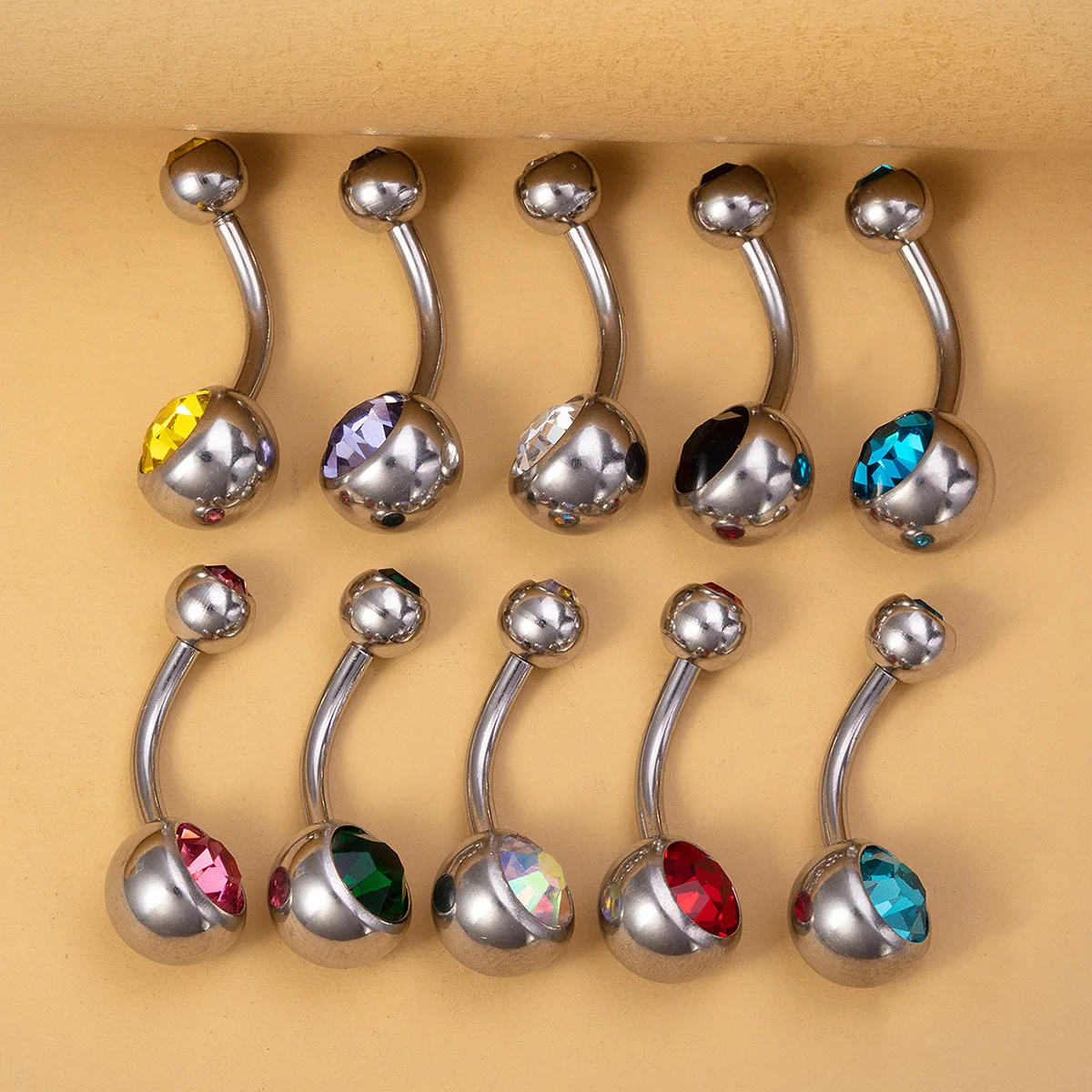 14G CZ Crystal Belly Button Ring Navel Nombril Piercing Surgical Steel Belly Ring Sexy Women Belly Piercing Body Jewelry Ombligo