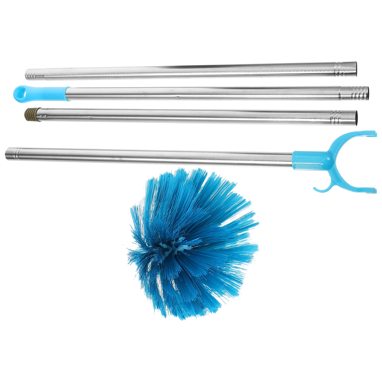 Telescopic Dust Brush Spider Web Remover Outdoor Cobweb Duster with Extension Pole Rod Plastic Broom for Ceiling