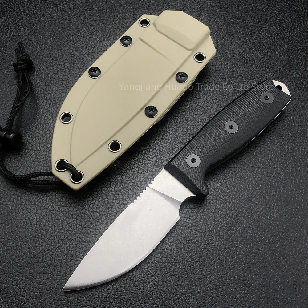 

Rowen Tactical Straight Knife 9Cr18mov Blade G10 Handle Military Outdoor Survival Self Defense EDC Hunting Tool with Sheath Gift