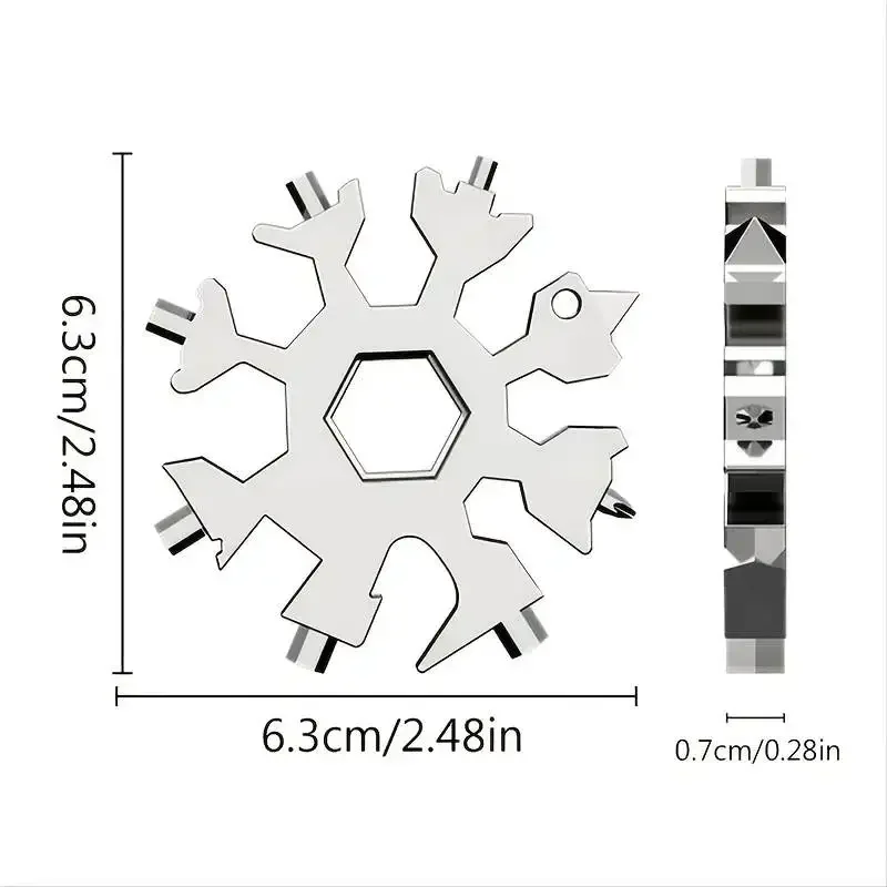 แบบพกพา EDC มัลติฟังก์ชั่แรงบิดประแจเกล็ดหิมะโลหะผสมเหล็กหกเหลี่ยม Universal 18 in 1 แปดเหลี่ยมไขควงเครื่องมือในครัวเรือน