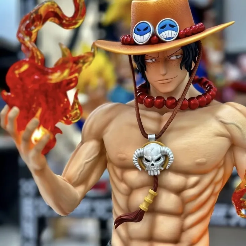 Figura de acción de One Piece Portgas D Ace, estatua de Manga de escena de llama Gk, modelo coleccionable de Pvc, juguetes de regalo, 24,5 cm