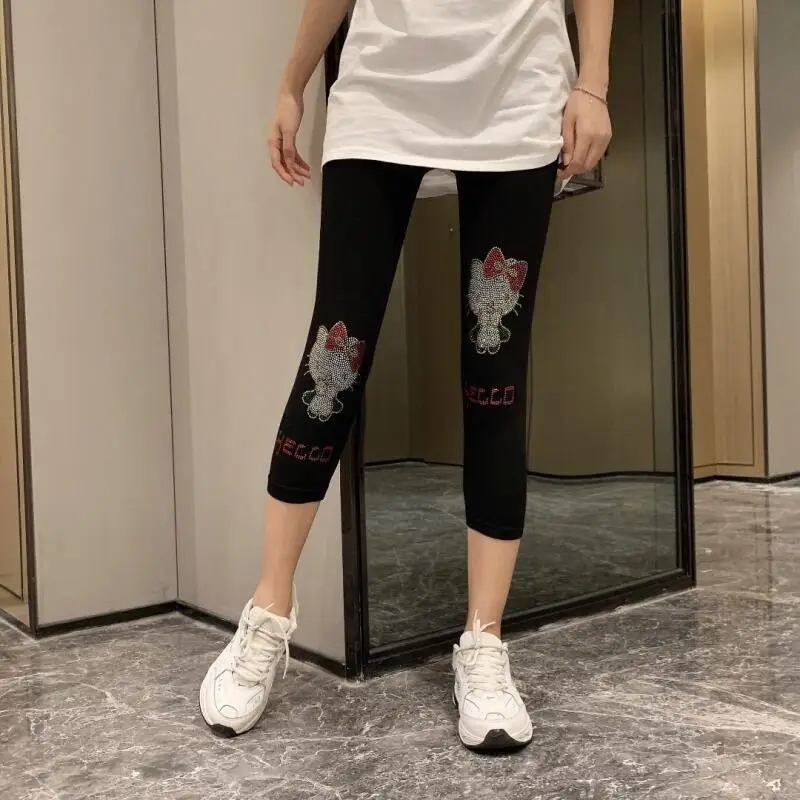 Sanrios Studenten-Leggings, Hello Kitty's Mädchen-Hosen, hohe Taille, lässig, bequem, vielseitig, einfach, heißer Verkauf, Geschenk für Freundin