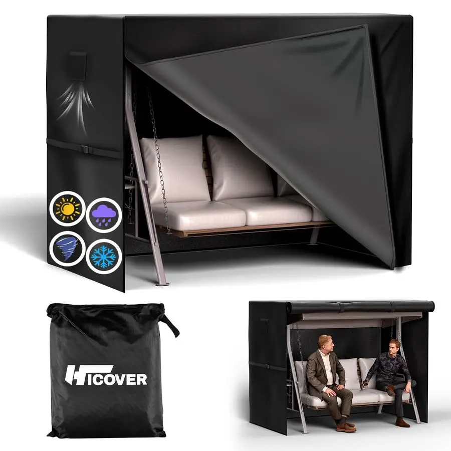 

Swing Cover 3 Seater 600D Hammock Cover Waterproof Heavy Duty Garden Hammock Glider Chair Cover Patio Furniture Covers Garden Sw