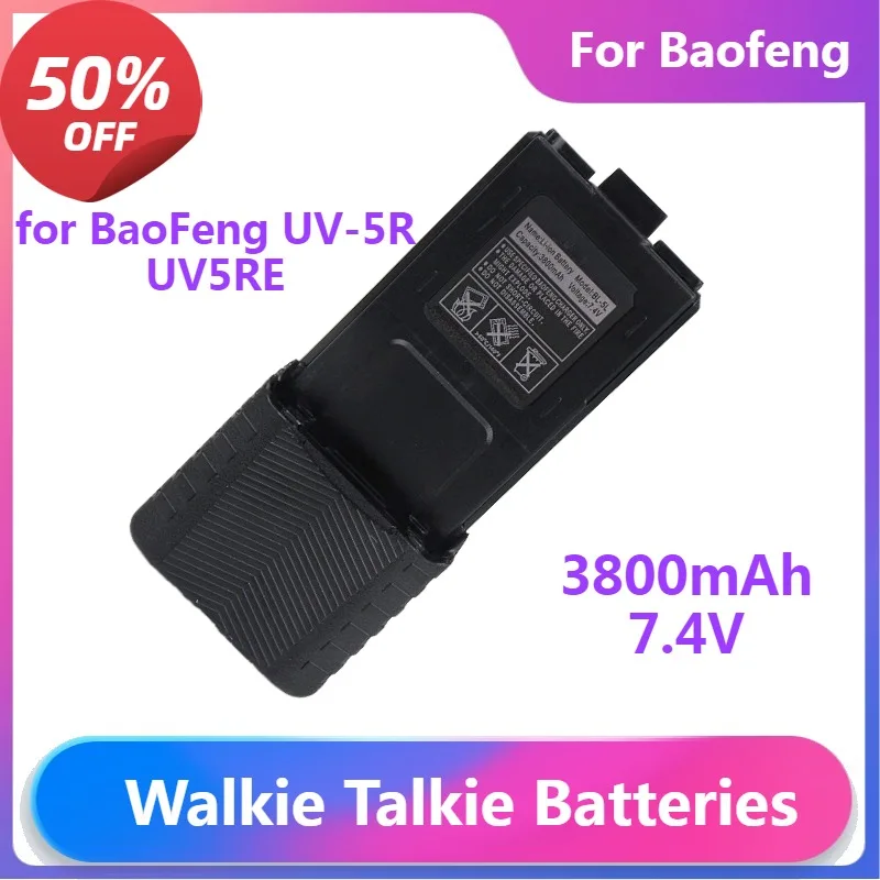 

Walkie Talkie Batteries for BaoFeng UV-5R UV5RE BL-5 Walkie Talkie Battery 7.4V 3800mAh Rechargeable Battery Accessories