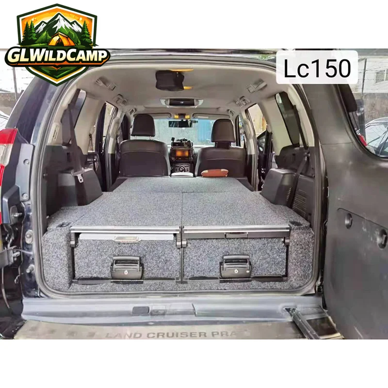 Car Cargo Drawer for Toyota Land Cruiser LC150 Offroad 4x4 Car Back Storage Drawers System with LockFor Ram ranger hilux np300
