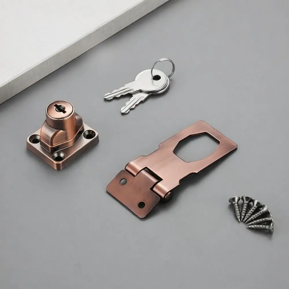 Security Hasp Staple Lock With Keys Thickened Stainless Steel Latch For Anti Theft Door Cabinet Drawer Home Protection Hardware