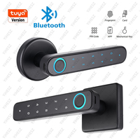 Tuya Smart Fingerprint Electronic Door Lock Single Latch Lock Dead Bolt  Key/Password/APP Unlock For Indoor Wooden/Metal Door