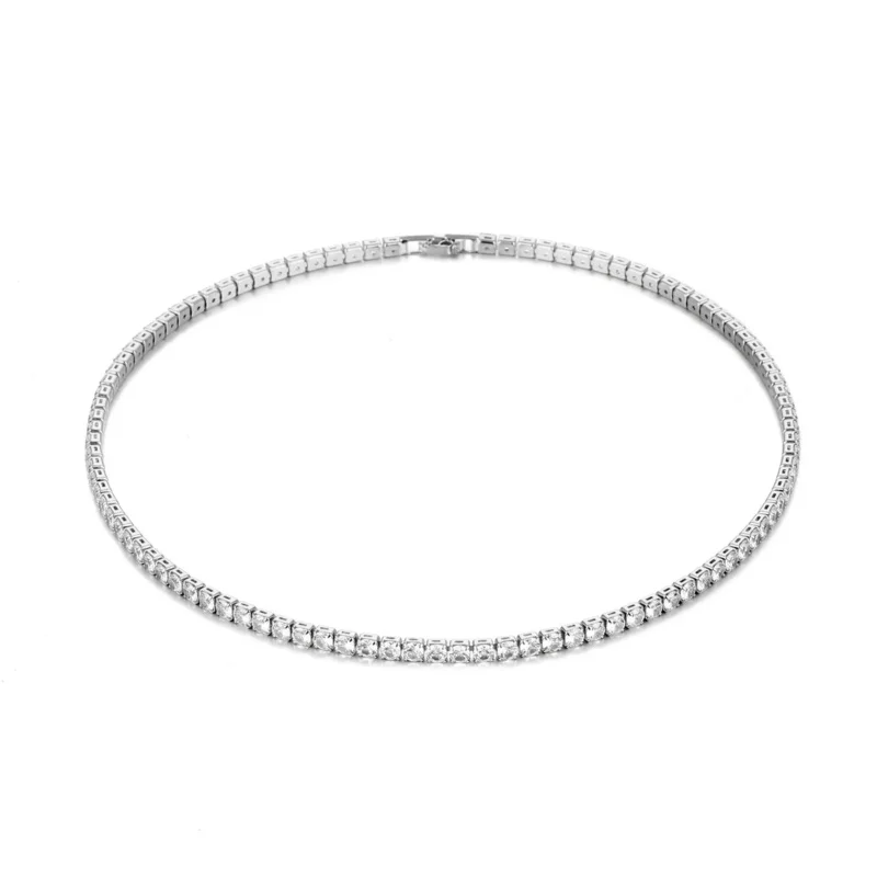 Kalung rantai tenis 4mm AAAAA zirkon 925 perak murni kalung choker pesta pernikahan untuk wanita pria perhiasan pertunangan