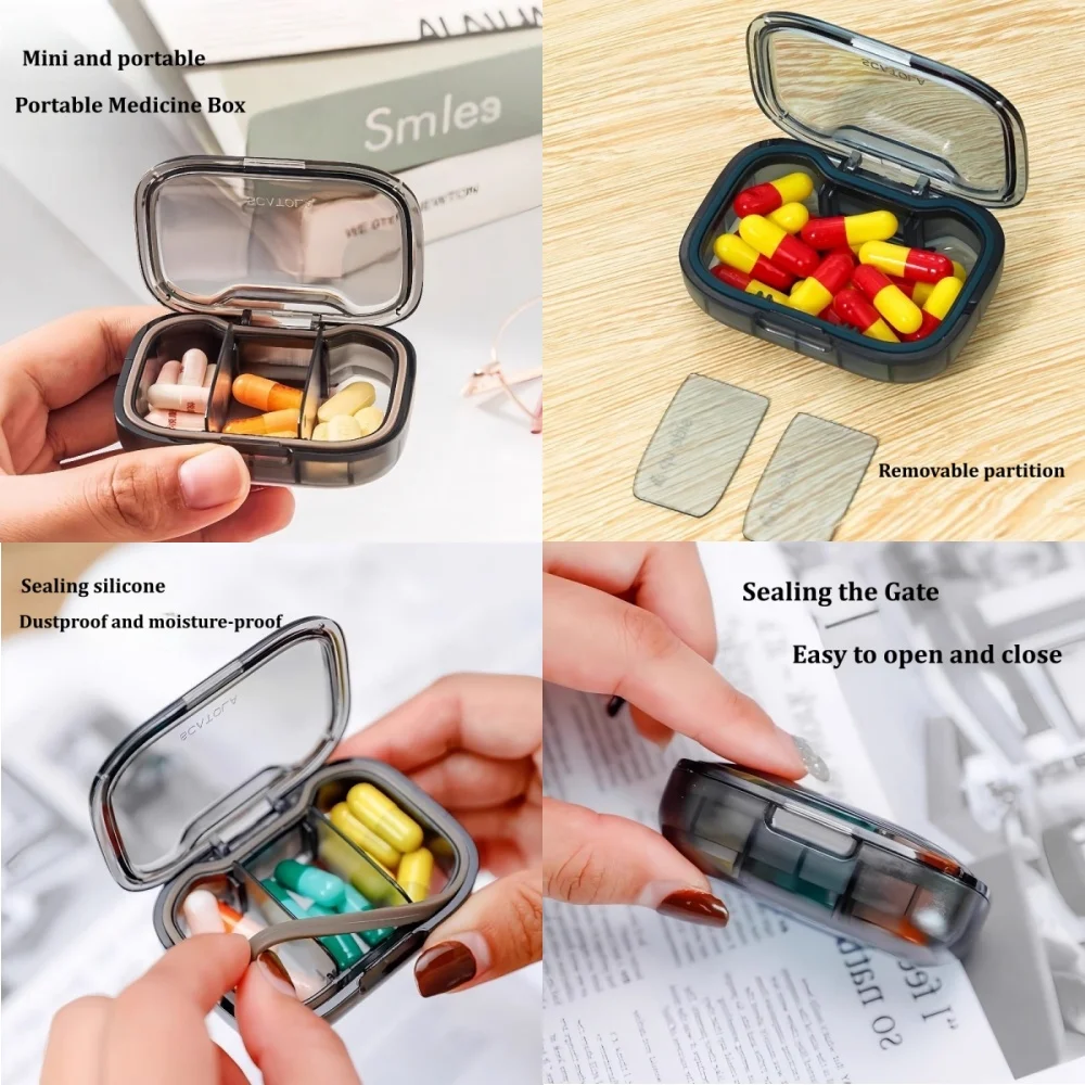 Mini caja para pastillas, caja de almacenamiento de medicamentos, dispensador de pastillas, organizador de pastillas, estuche para pastillas, contenedor, pastillero portátil