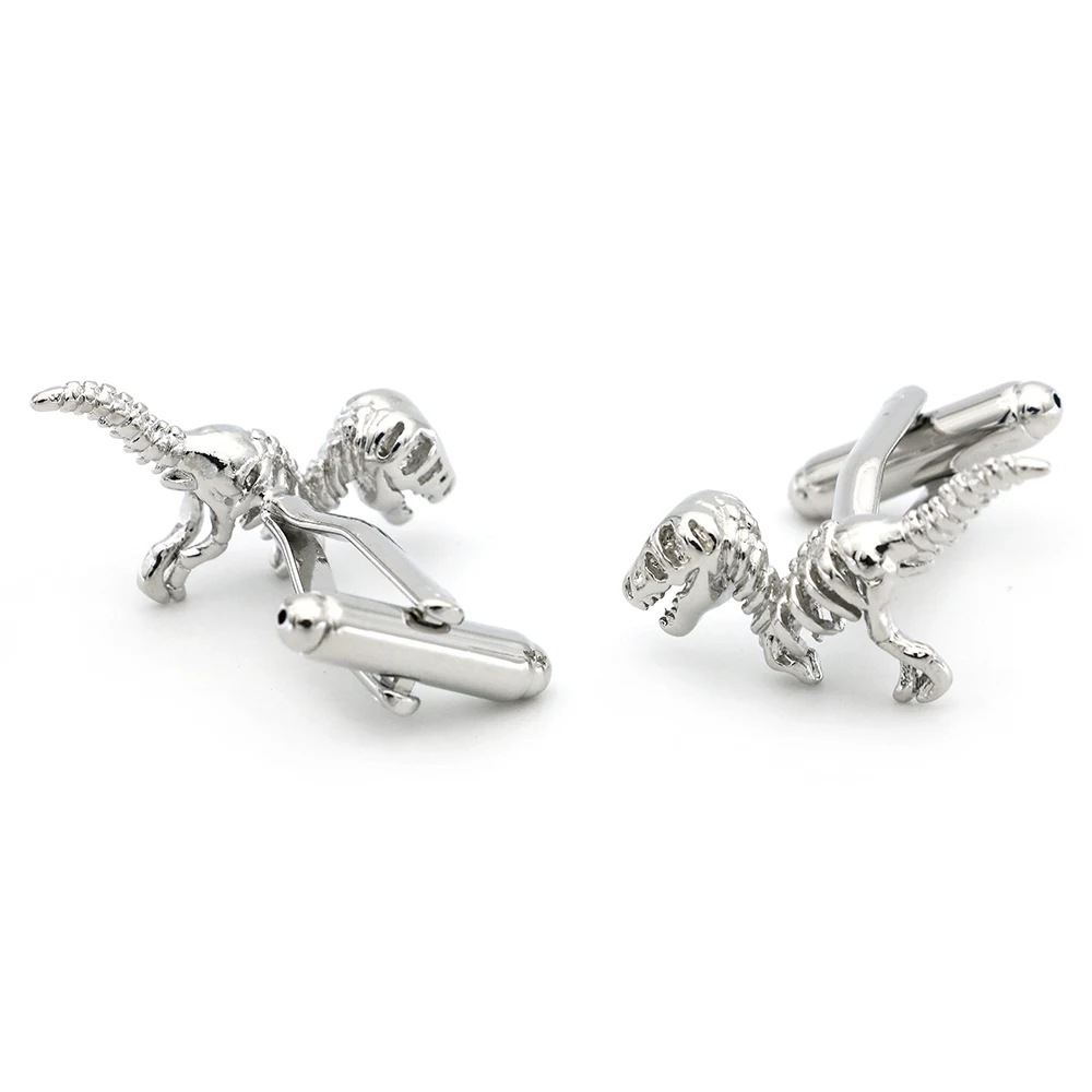 Dinosaur Cuff Links For Men Animal Design Quality Brass Material Silver Color Cufflinks Wholesale&retail