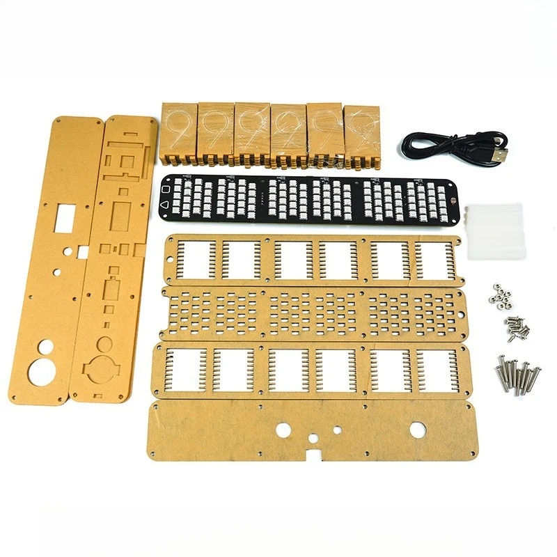 

Quasi-Glow Tube Clock RGB Light Music Spectrum Cyberpunk, Creative Ornament Digital Clock, Electronic DIY Kit