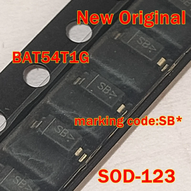 

10pcs to 500pcs BAT54T1G New Original SOD-123 marking code:SB* Schottky detectors and switch diodes
