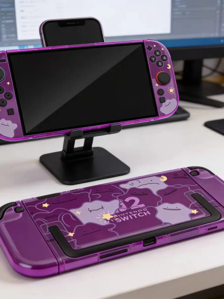 Nieuwe Pokemon Switch 2 Split beschermhoes Ditto Pikachu Patroon Cover voor Ns2 Game Console Anti-kras Gaming Accessoires - afbeelding 2