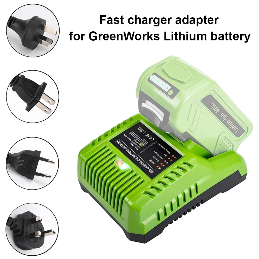 

Portable Quick battery charger with LED INDICATOR GLB-40V for Greenworks 40V Lithium battery 29472 29727 G40B4 G40B6 GWT40VS2
