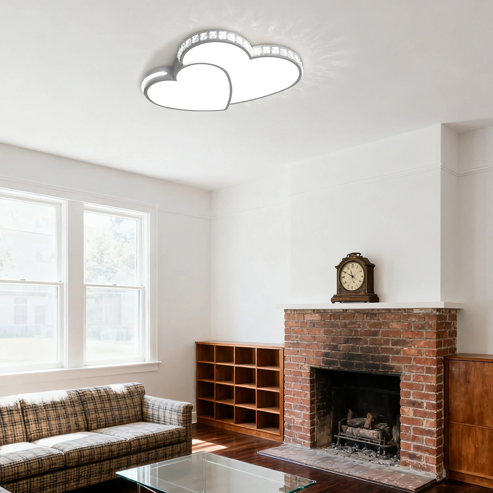 

Heart-shape Ceiling Light Fixture 3000-6500K 2400LM, LED Ceiling Lamp for Bedroom Kitchen Restaurants, Hotels, Studios