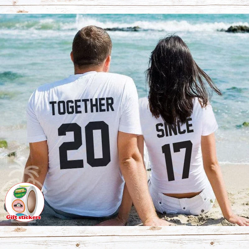 

Together Since Shirts Couple 2024 T-Shirts Tees T Shirts Funny Couple T Shirts Anniversary Gift Wedding Couple Birthday Top