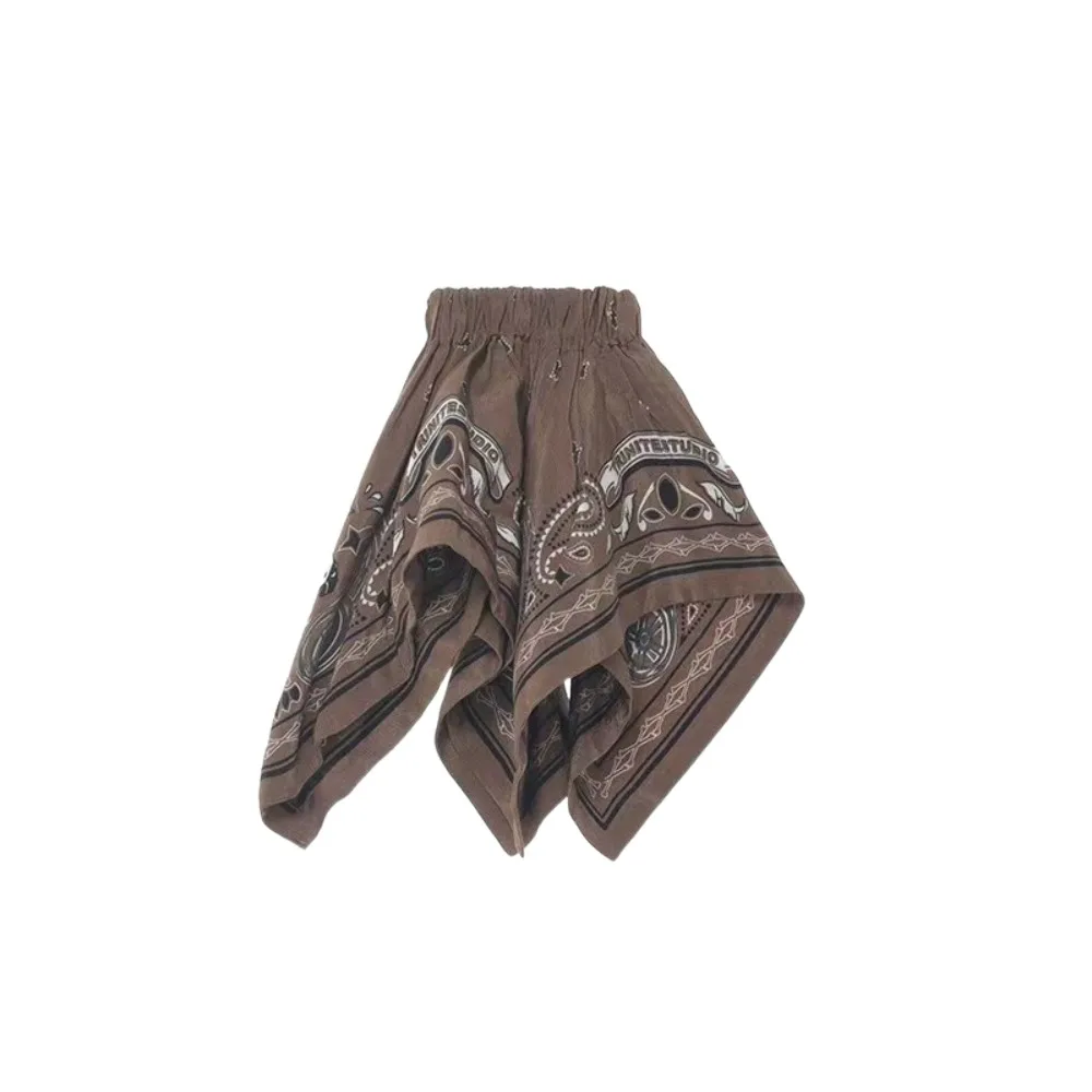 

Simple Cloth Cashew Printed Hair Rope Temperament Kerchief Vintage Scrunchies Large Elastic Hair Circle Vacation