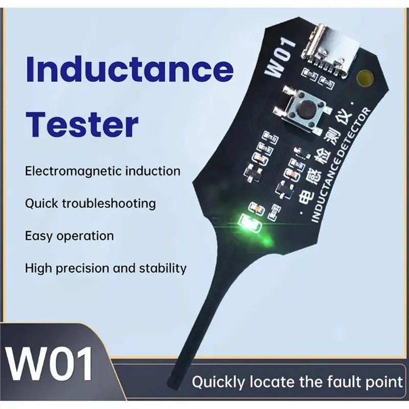 [B17B!】 W01 Type-C Inductance Tester 5Pcs Coil Detector Electromagnetic Induction Motherboard Tool For Rapid Diagnosis
